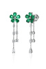 Серьги-трансформеры с изумрудом и бриллиантами 